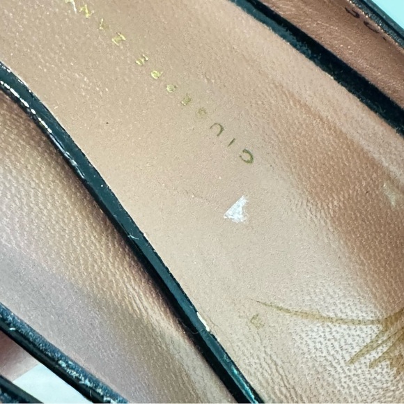 Giuseppe Zanotti Black Patent Leather Peep Toe Pumps Size 38.5 - Picture 13 of 15